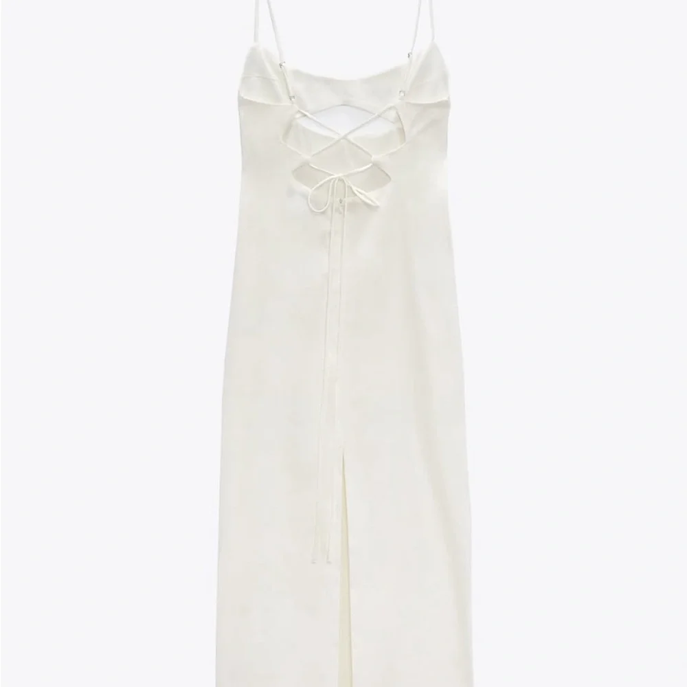Linen blend cutout dress sage green ZARA - Picture 8 of 9